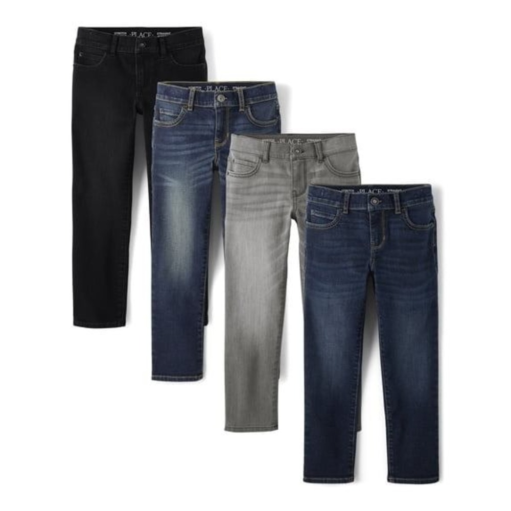 Children's Place Boys Stretch Straight Fit Jeans, 4 pack, size 8 NWT
